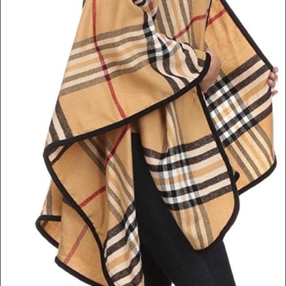 ❤️ Winter Open Front Wraps Cozy  plaid Poncho❤️ - Picture 3 of 4